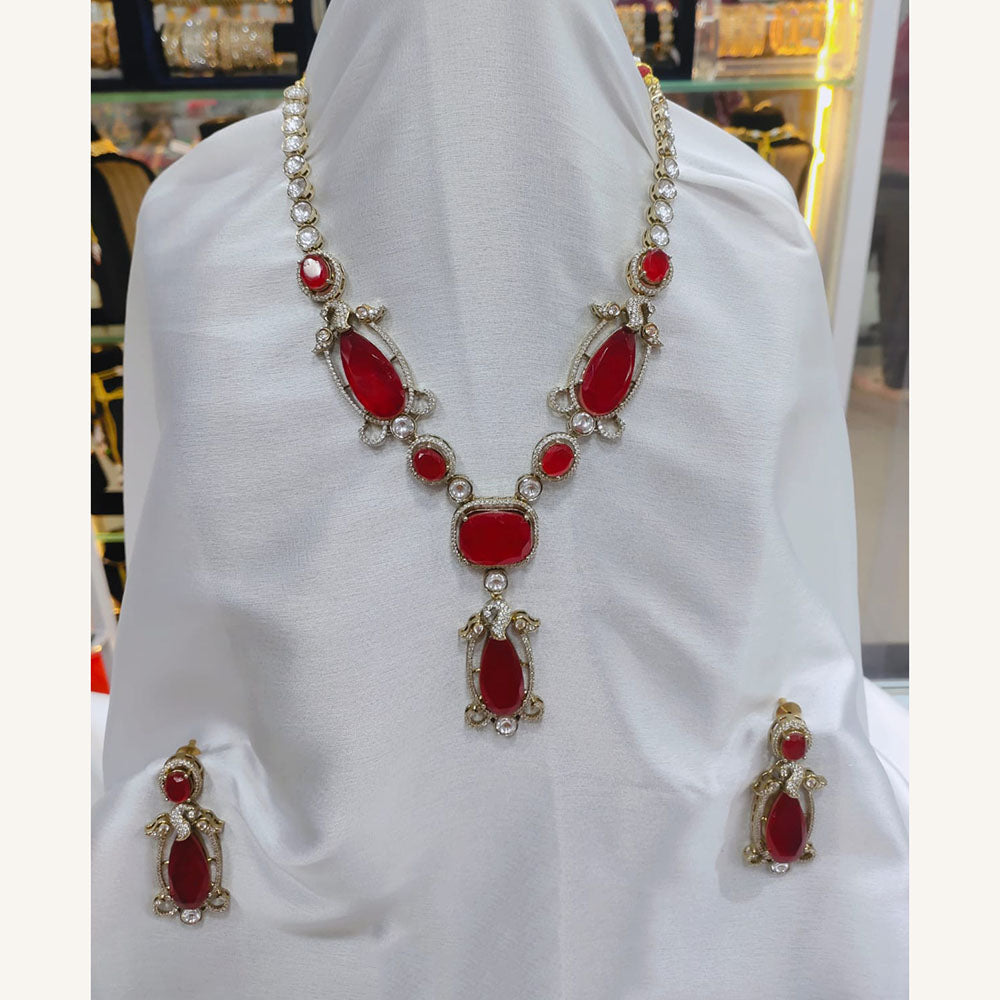 Lucentarts Jewellery Elegant Pota Stone Necklace Set
