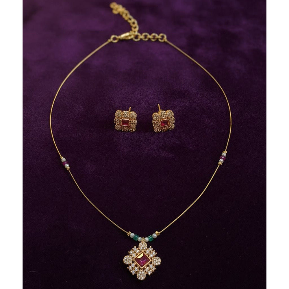 Lucentarts Jewellery Traditional Designer Austrian Stone Long Necklace Set
