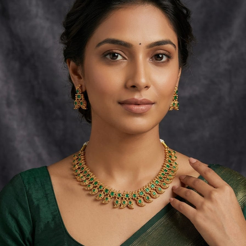 Lucentarts Jewellery Heritage Pota Stone Choker Necklace Set