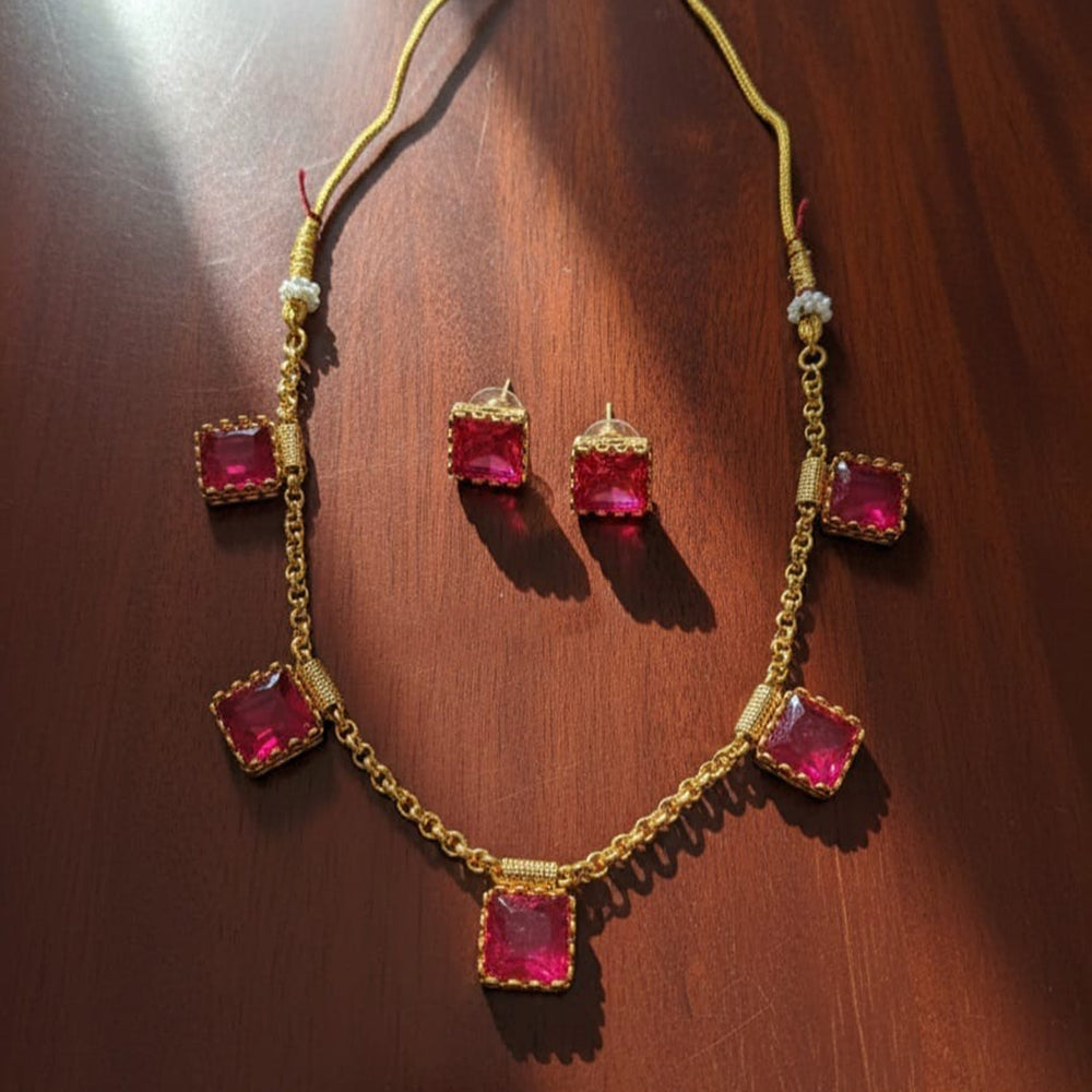 Lucentarts Jewellery Elegant Crystal Stone Necklace Set