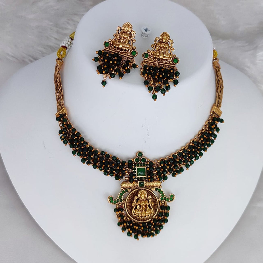 Lucentarts Jewellery Pearl Temple Designer Necklace Set