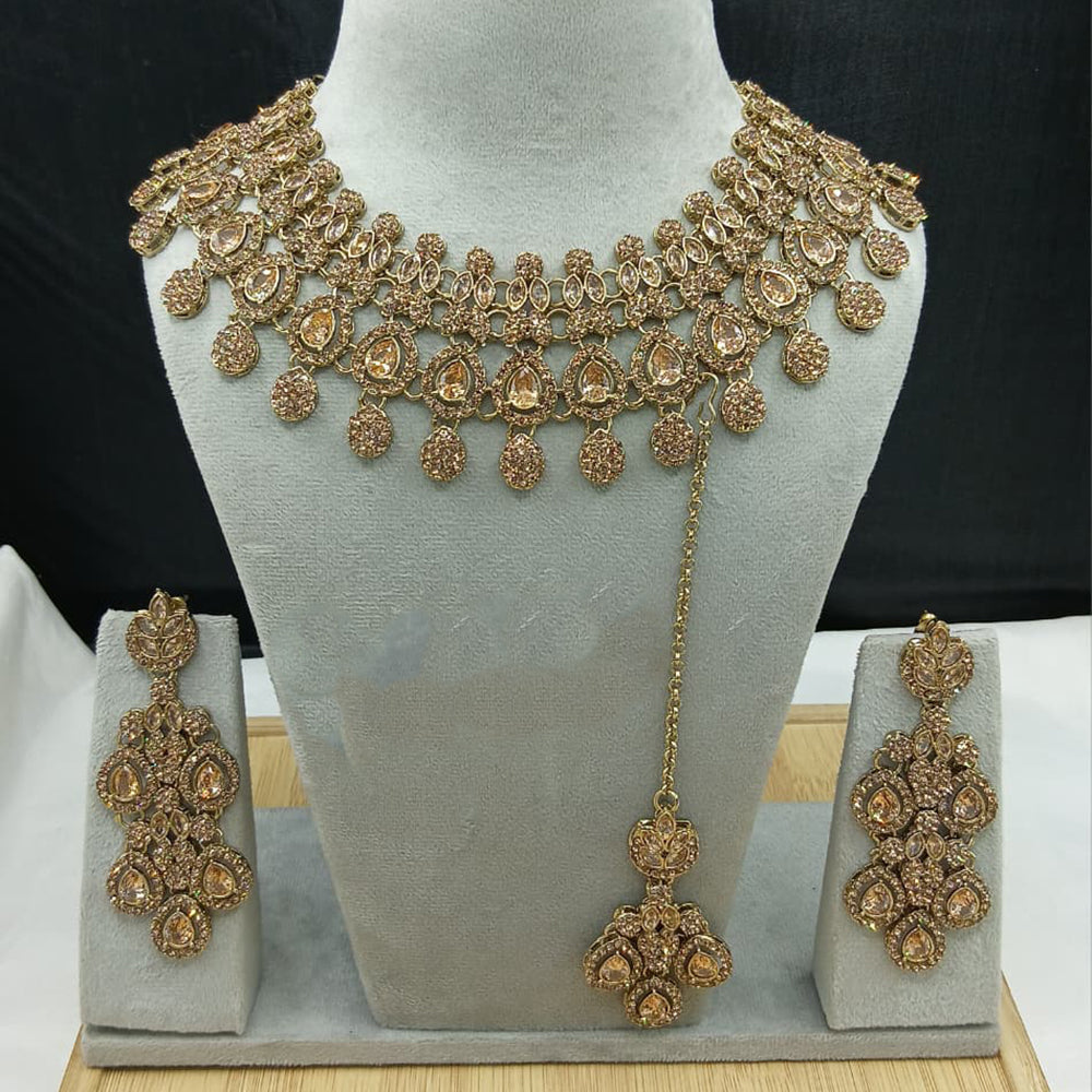 Lucentarts Jewellery Designer Crystal Stone Choker Necklace Set