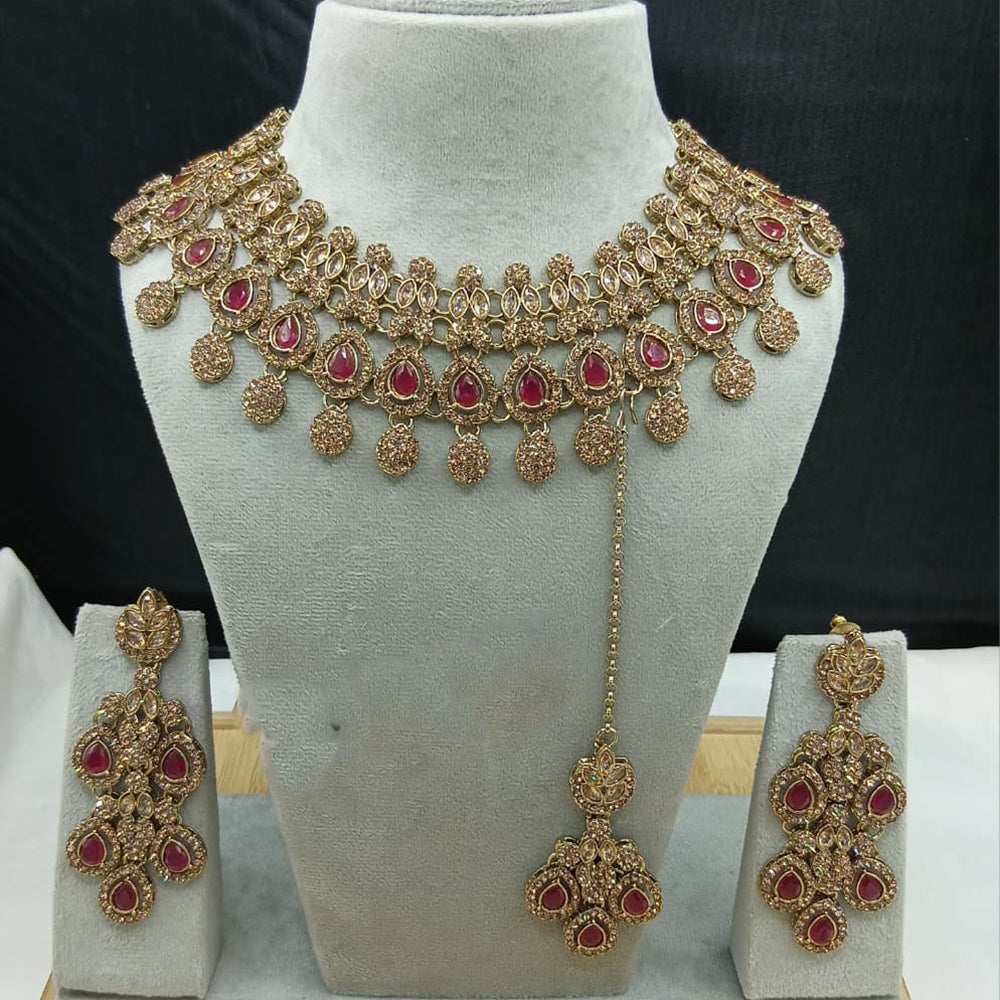 Lucentarts Jewellery Designer Crystal Stone Choker Necklace Set