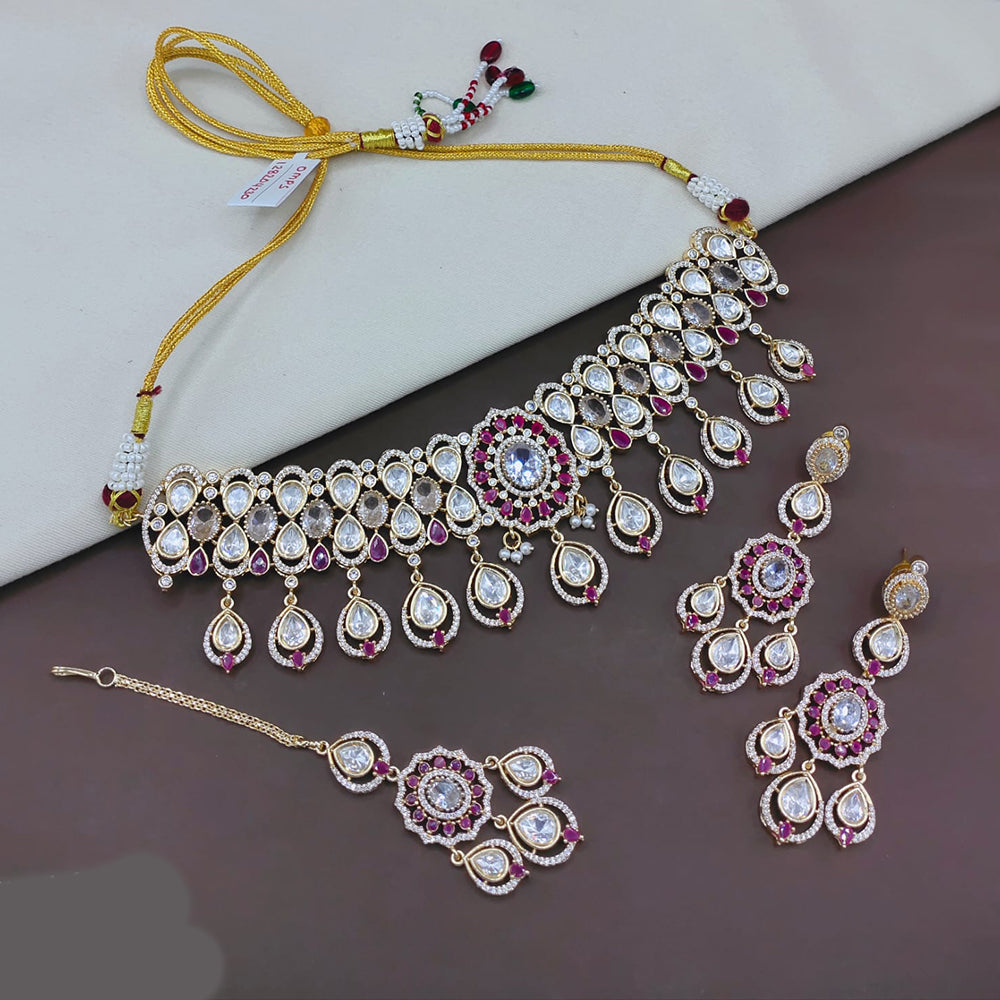 Lucentarts Jewellery Designer Polki Kundan Stone Choker Necklace Set