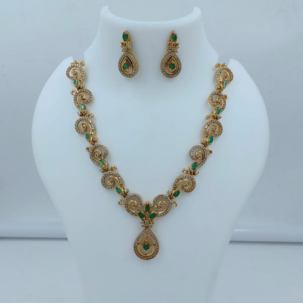 Lucentarts Jewellery Designer Pota Stone And Austrian Stone Necklace Set