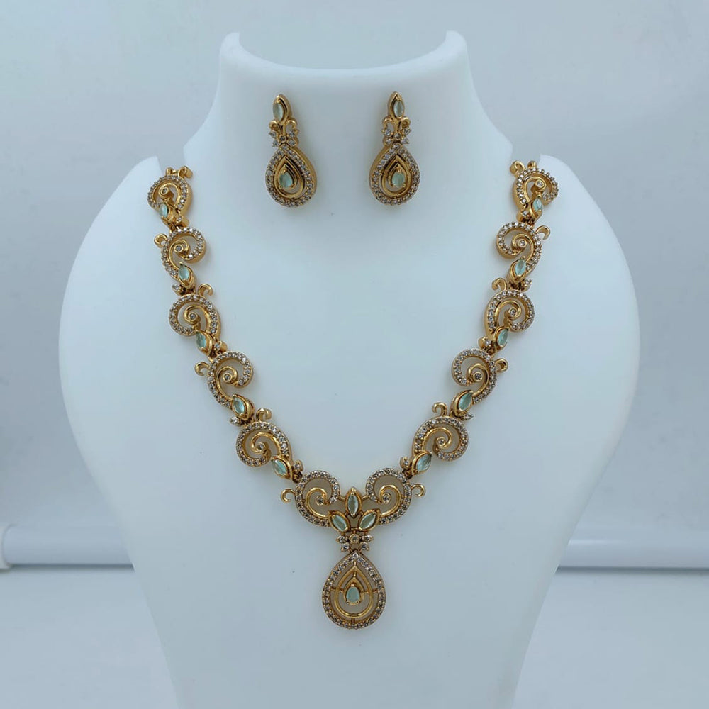 Lucentarts Jewellery Designer Pota Stone And Austrian Stone Necklace Set