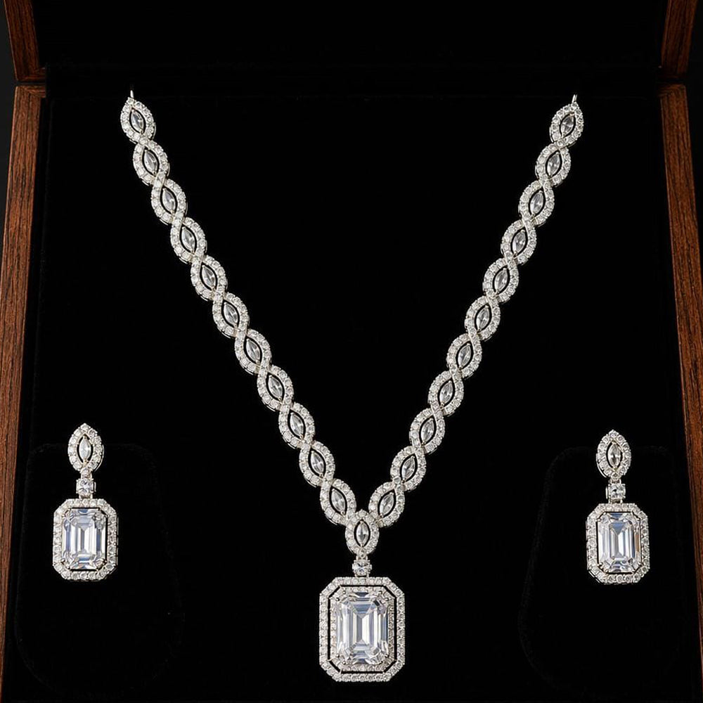 Lucentarts Jewellery Crystal Stone And Austrian Stone Necklace Set