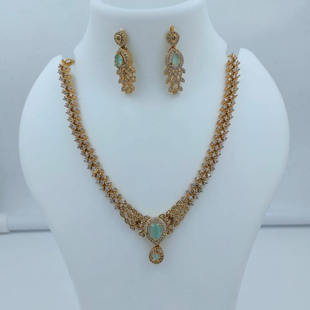 Lucentarts Jewellery Sparkling American Diamond Necklace Set for Women