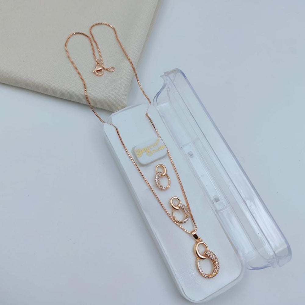 Lucentarts Jewellery Gold Plated Austrian Stone Chain Pendant
