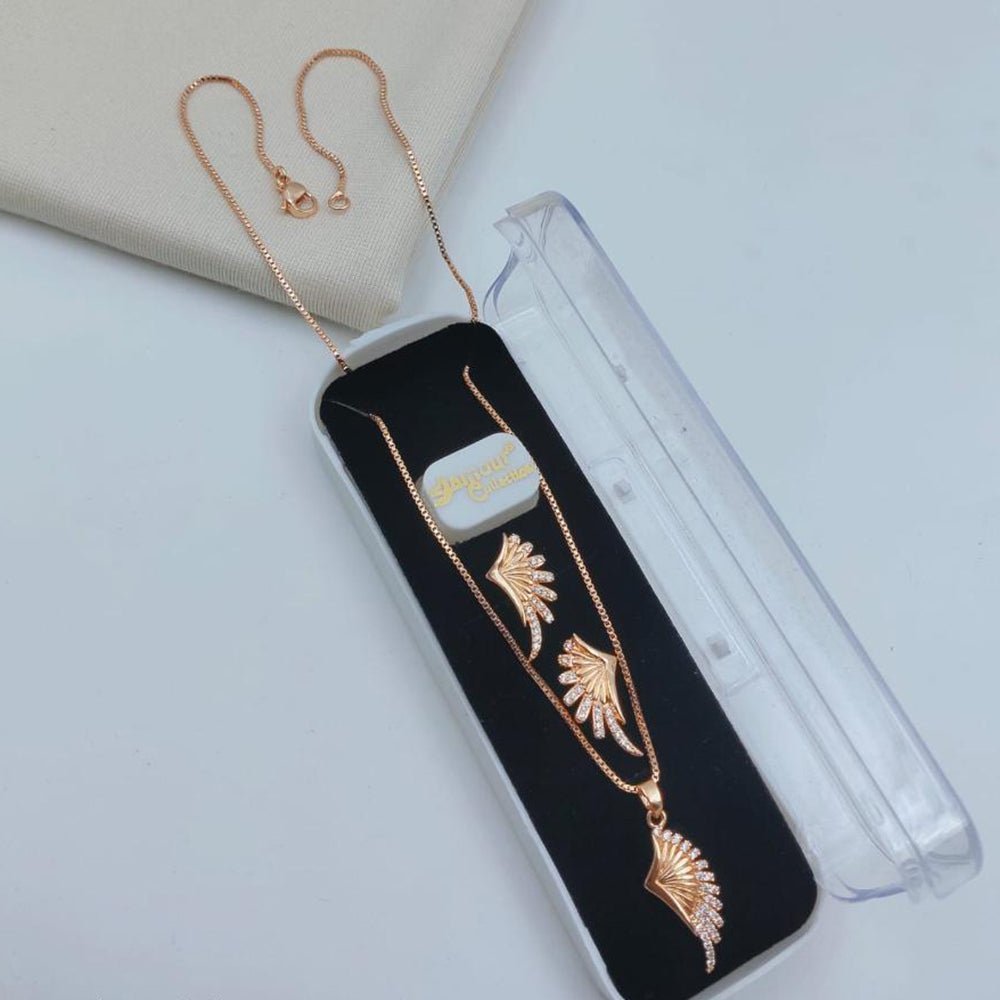 Lucentarts Jewellery Gold Plated Austrian Stone Chain Pendant