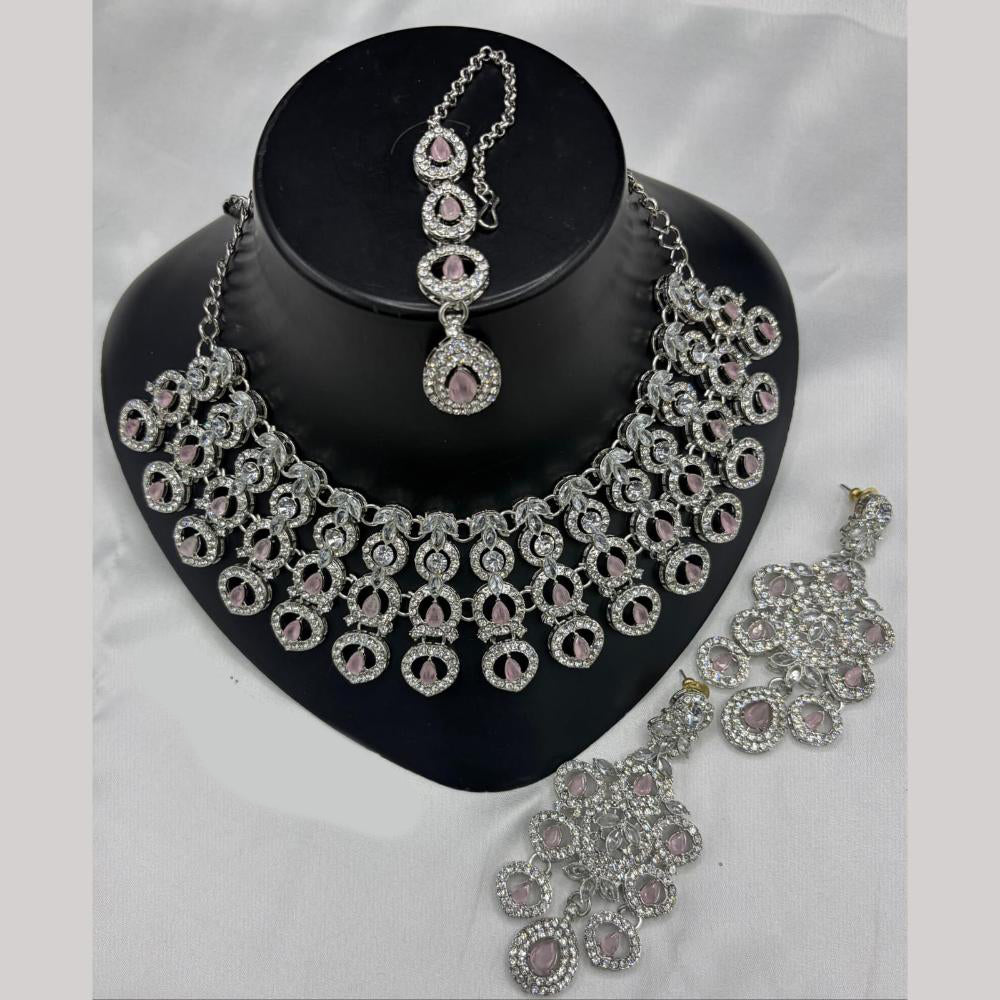 Lucentarts Jewellery Crystal And Kundan Stone Necklace Set for Women