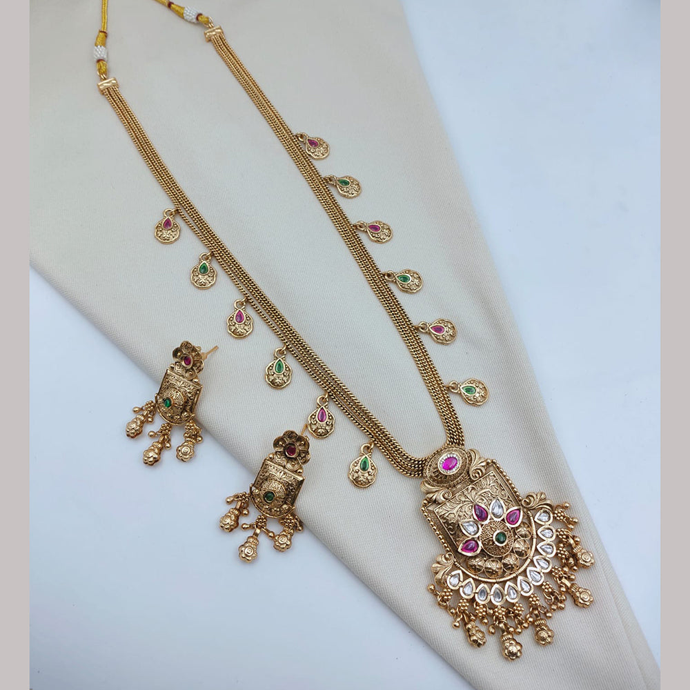 Lucentarts Jewellery Royal Pota Kundan Stone Designer Necklace Set