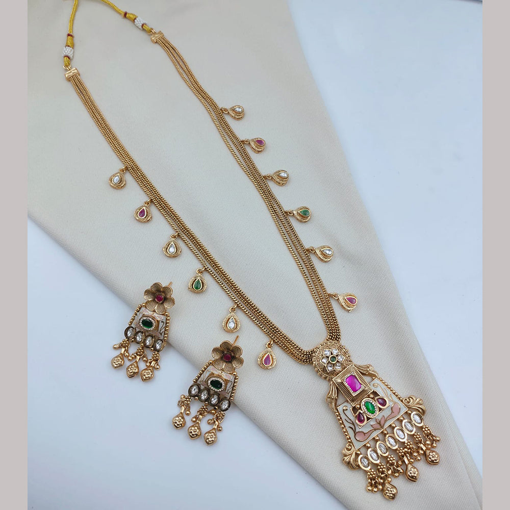 Lucentarts Jewellery Royal Pota Kundan Stone Designer Necklace Set