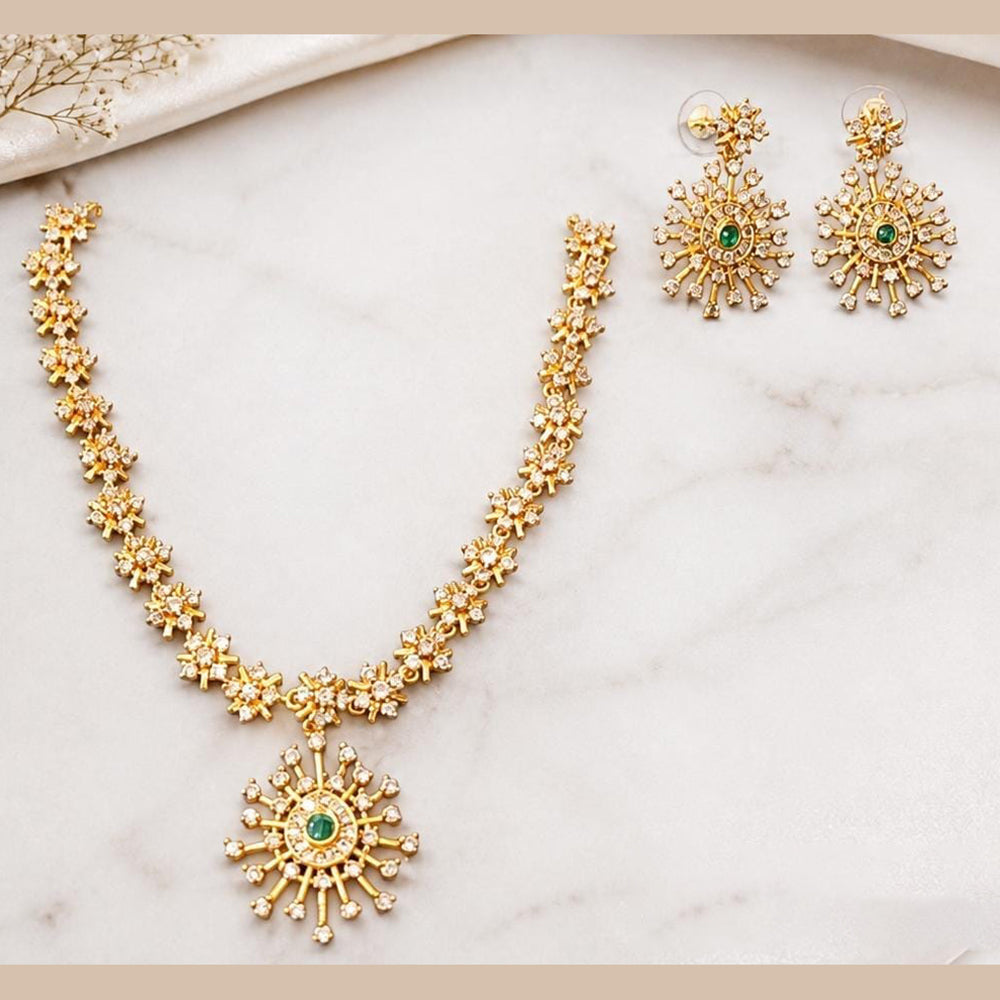 Lucentarts Jewellery Royal Austrian Stone Pearl Designer Necklace Set