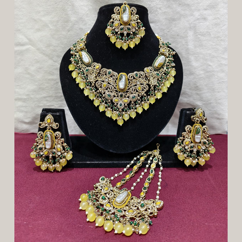 Lucentarts Jewellery Premium Austrain Stone And Beads Necklace Set for Women