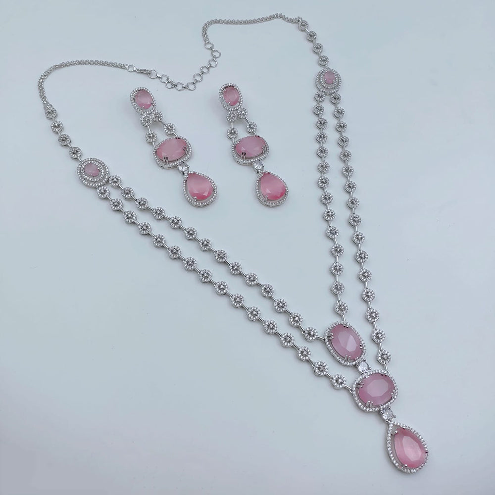 Lucentarts Jewellery Delicate American Daimond Necklace Set