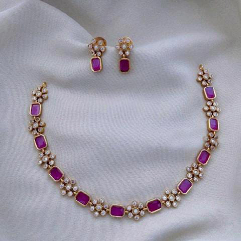 Sai Fashion Gold Plated Austrian Stone Necklace Set