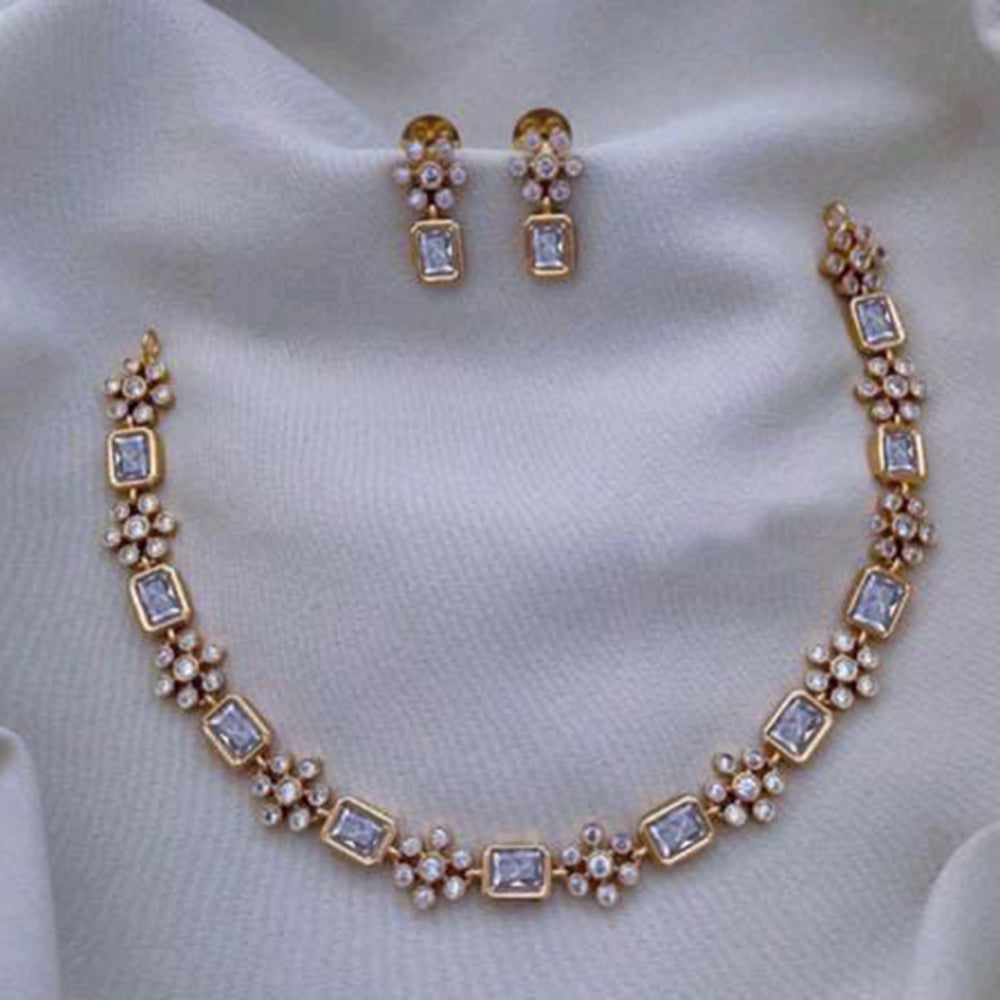 Sai Fashion Gold Plated Austrian Stone Necklace Set