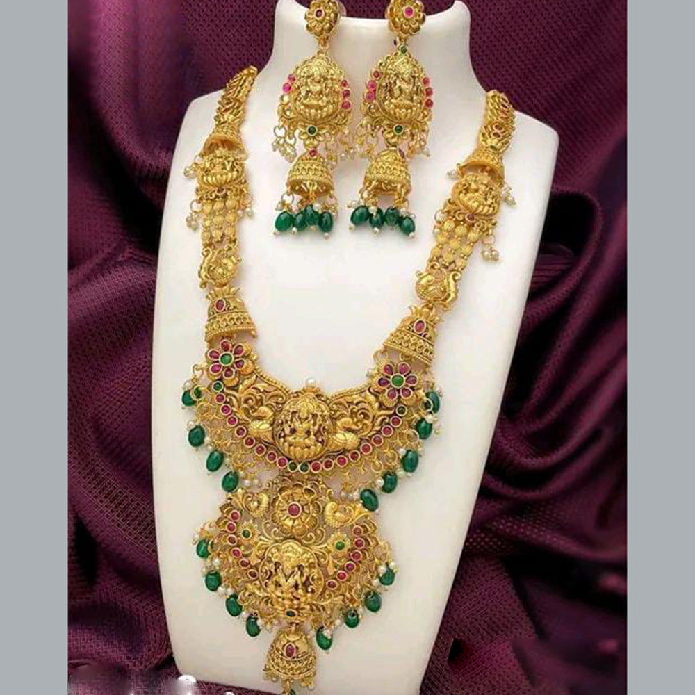 Sai Fashion Gold Plated Temple And Beads Necklace Set