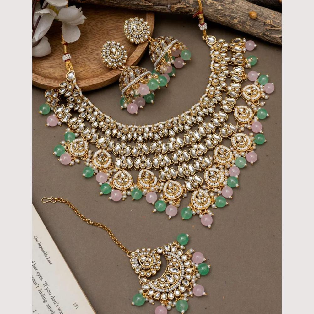 Sai Fashion Designer Kundan Stone And Beads Necklace Set