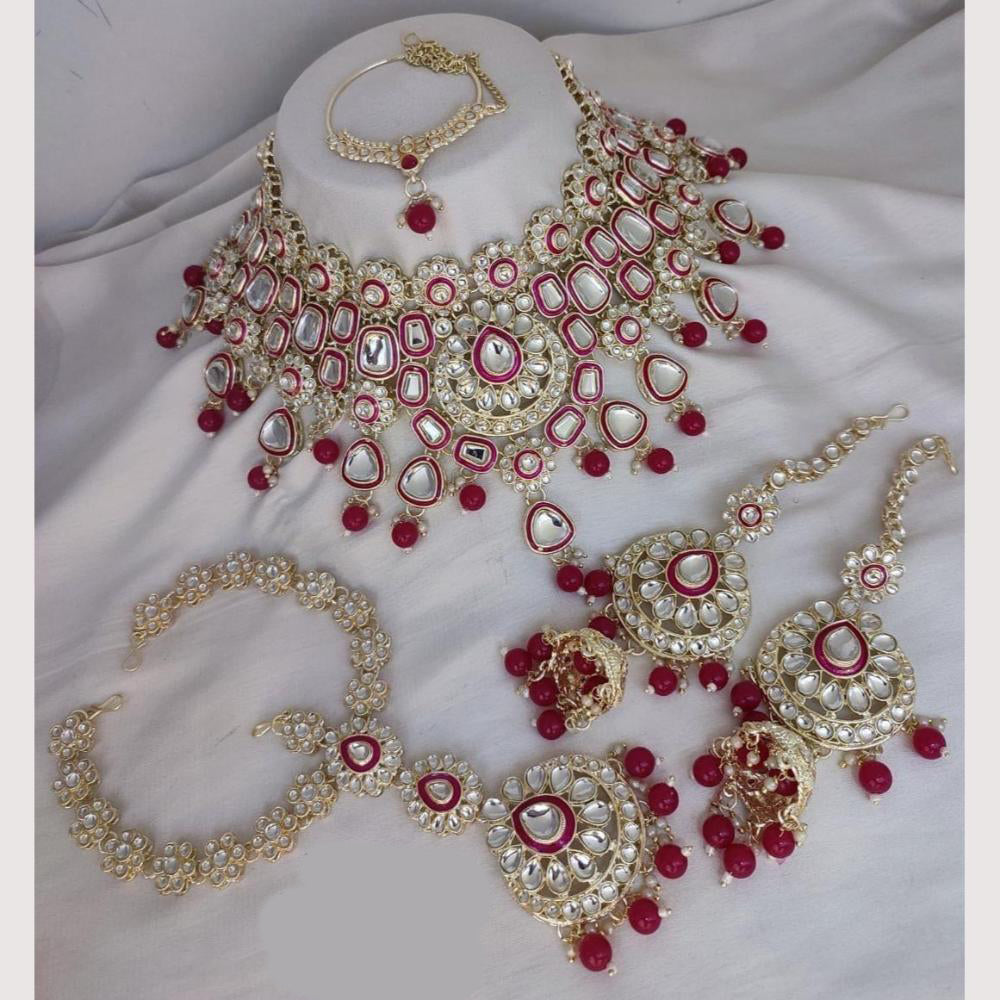 Sai Fashion Designer Kundan And Beads Semi-Bridal Necklace Set
