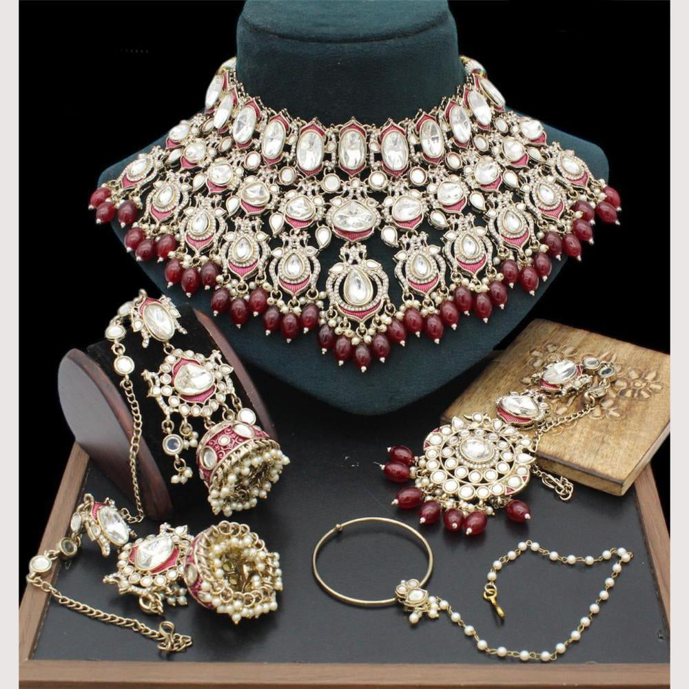 Sai Fashion Designer Kundan And Beads Semi-Bridal Necklace Set