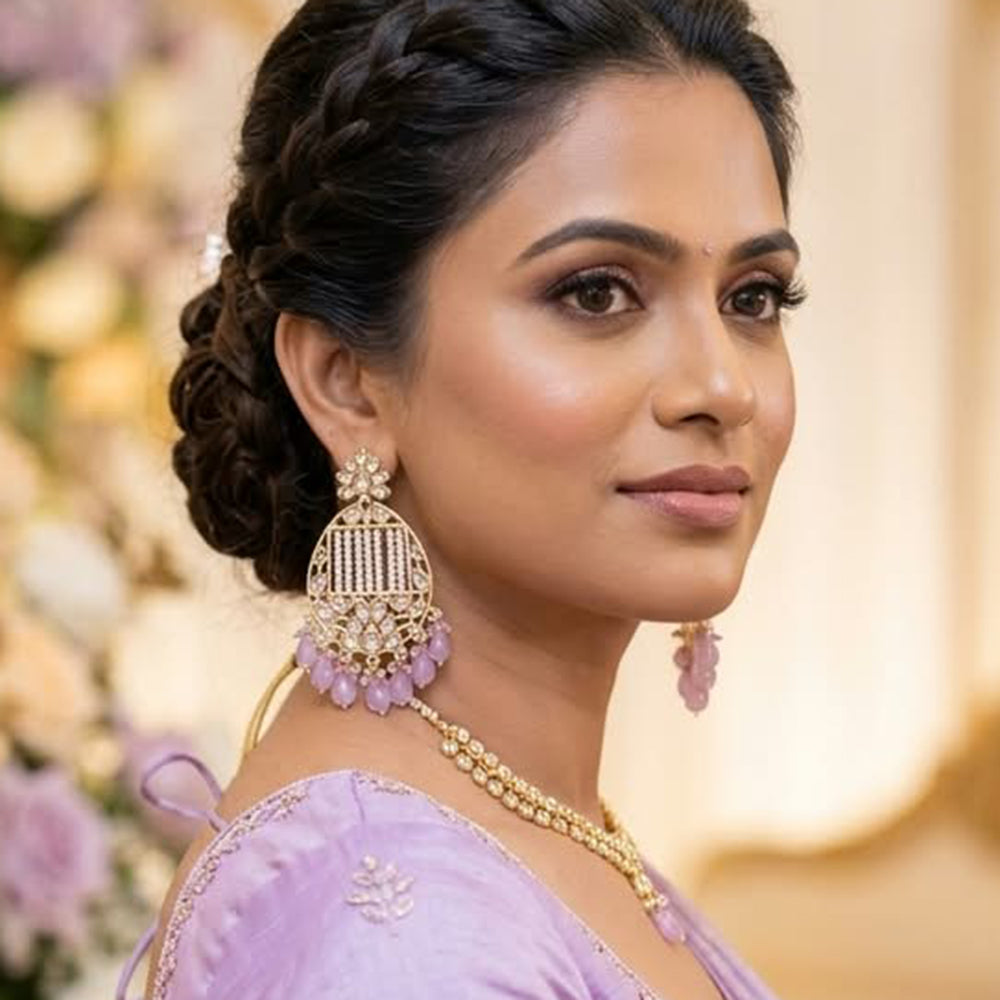 Sai Fashion Premium Kundan Stone And Beads Dangler Earrings