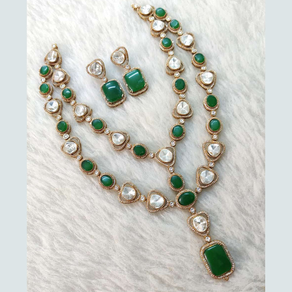 Shagna Gold Plated Polki Kundan Stone Necklace Set