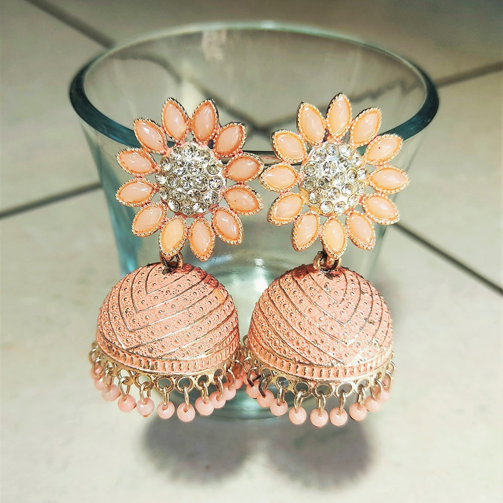 H K Fashion Gold Plated Jhumki Earrings