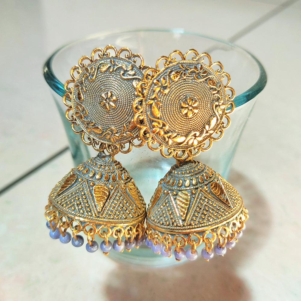 H K Fashion Gold Plated Jhumki Earrings