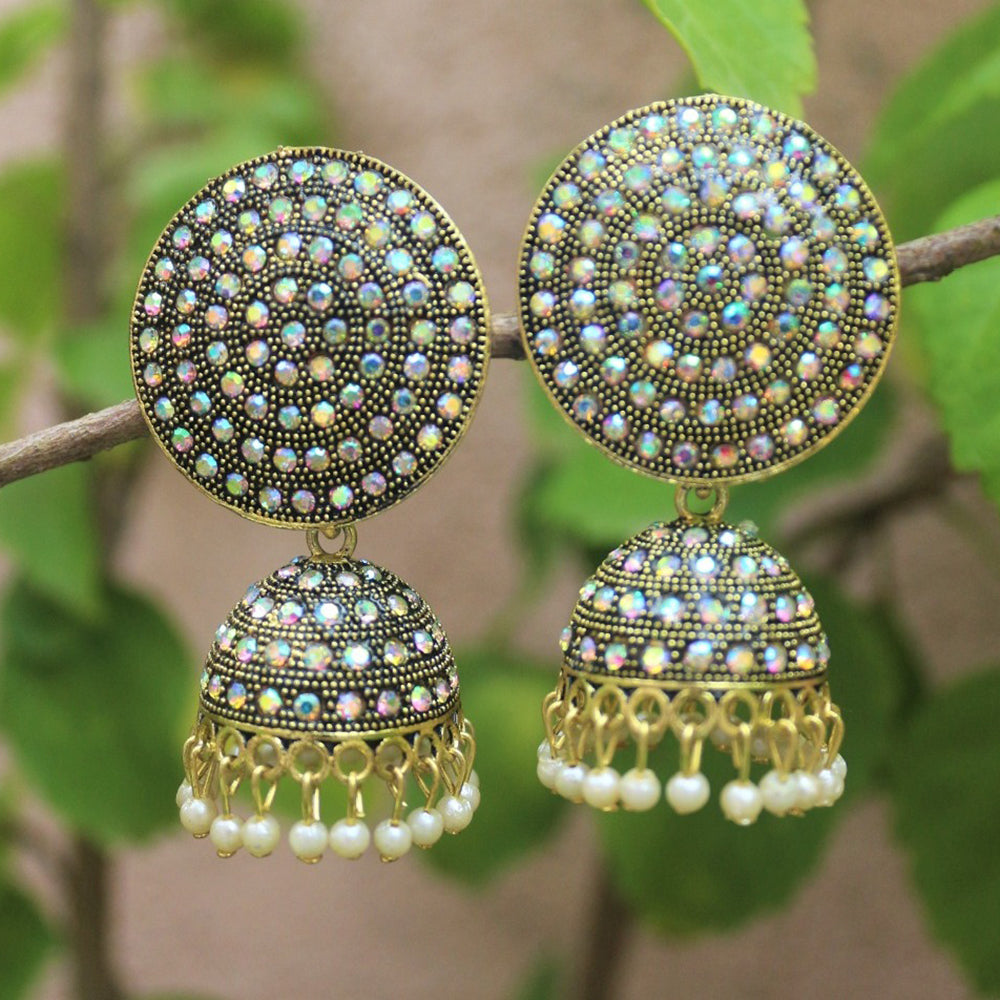 H K Fashion Gold Plated Jhumki Earrings