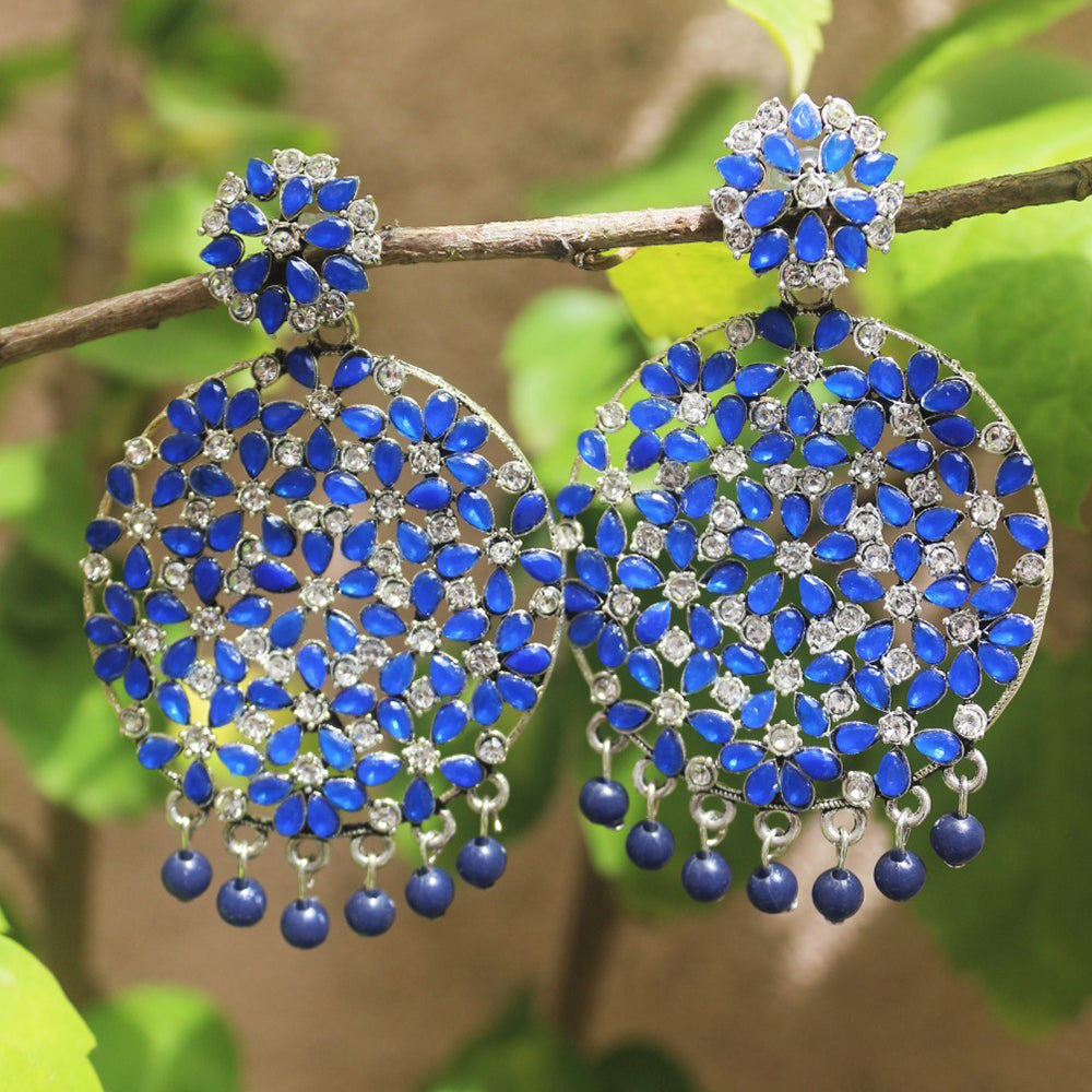 H K Fashion Silver Plated Dangler Earrings