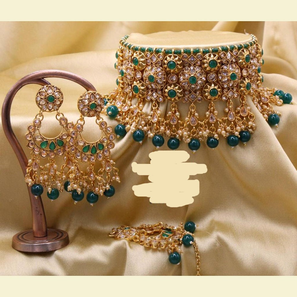 India Art Gold Plated Choker Necklace Set