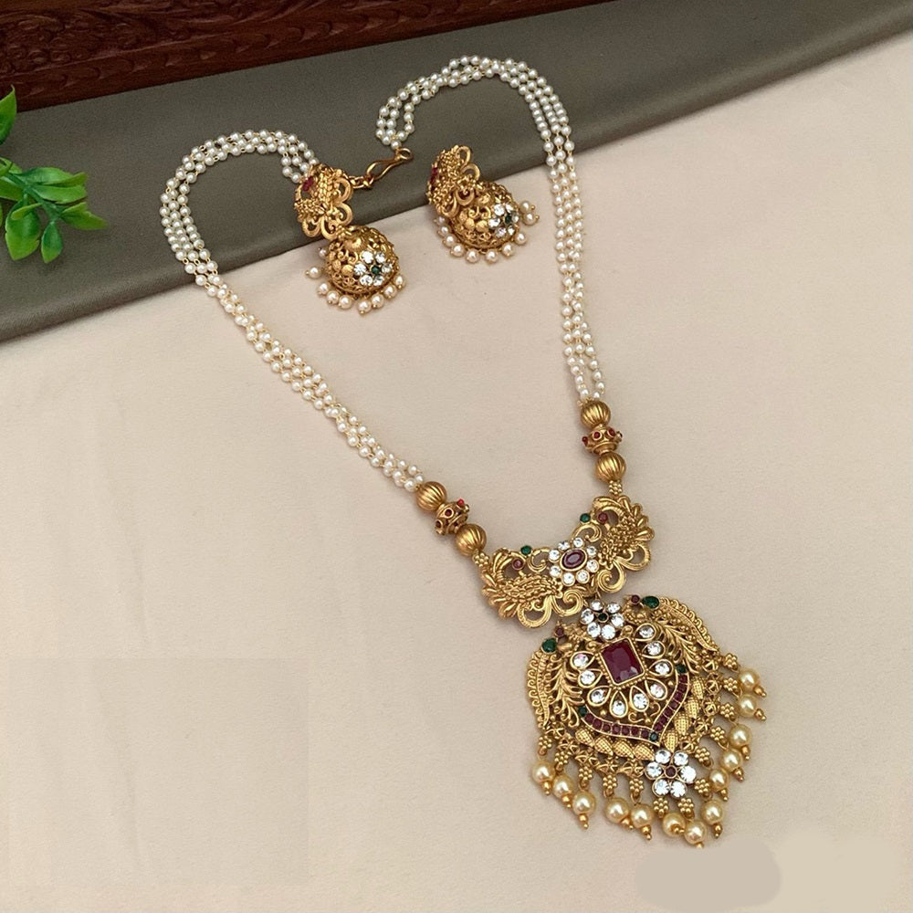 India Art Gold Plated Pearl Necklace Set – JewelEMarket