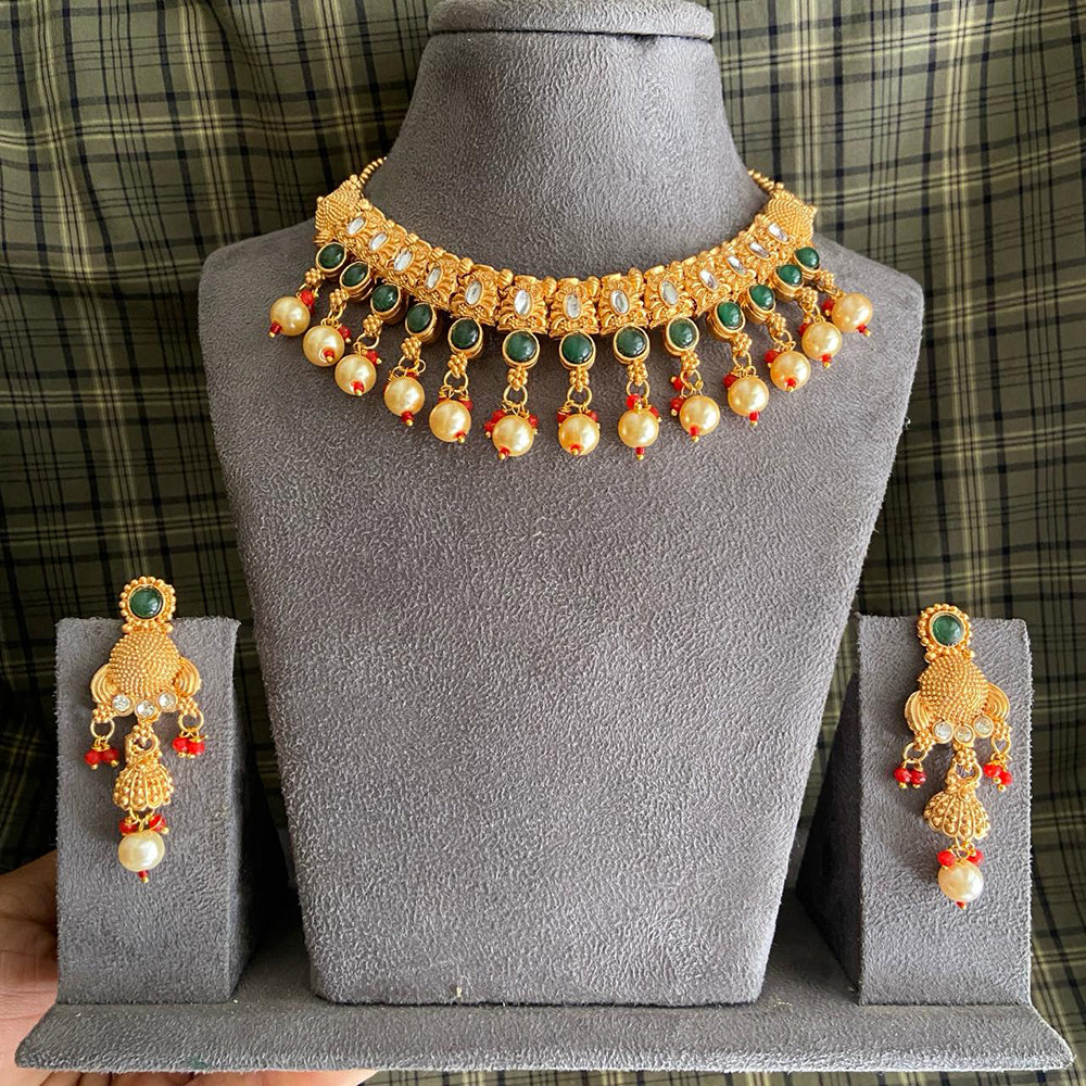 India Art Gold Plated Kundan Necklace Set