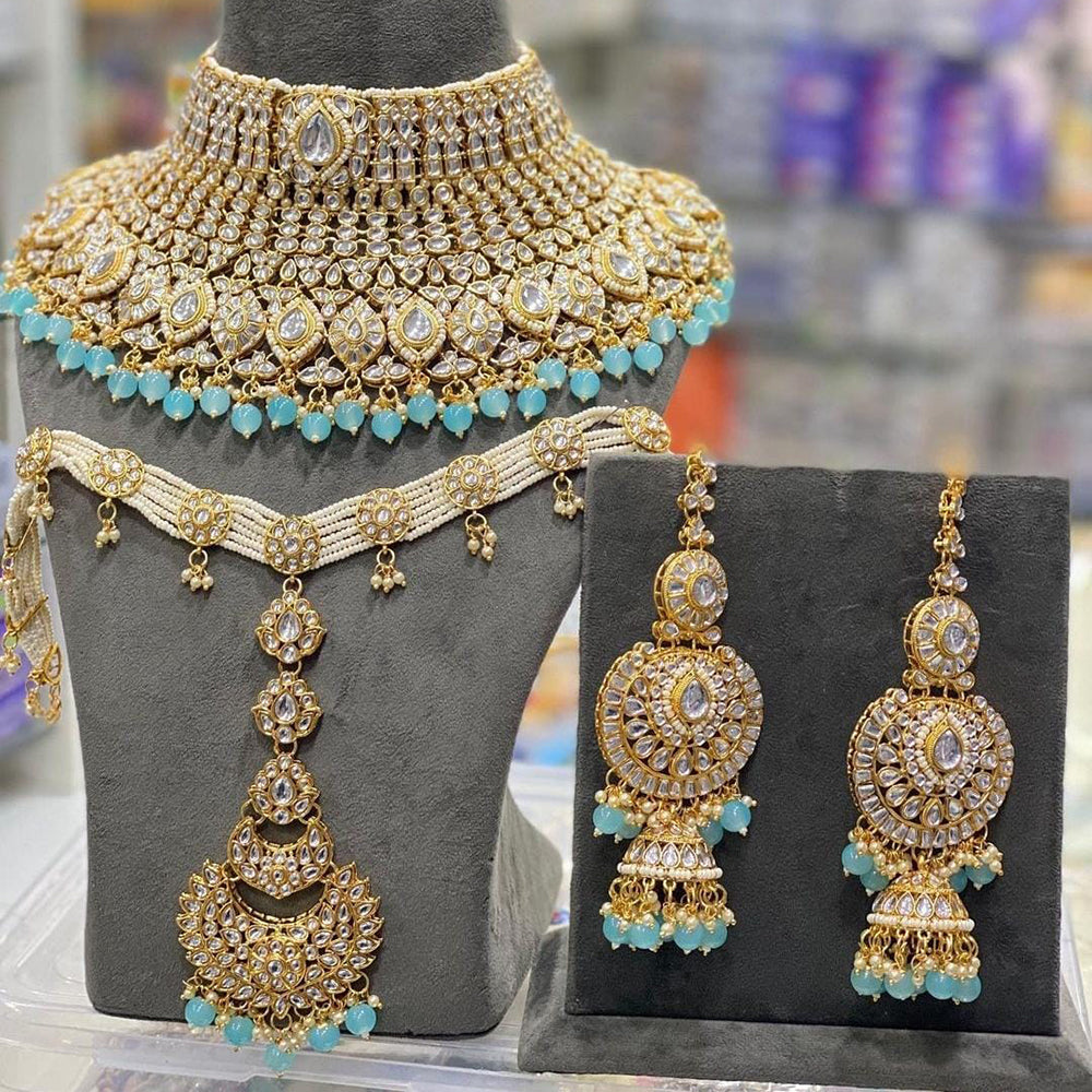 India Art Gold Plated Kundan Necklace Set