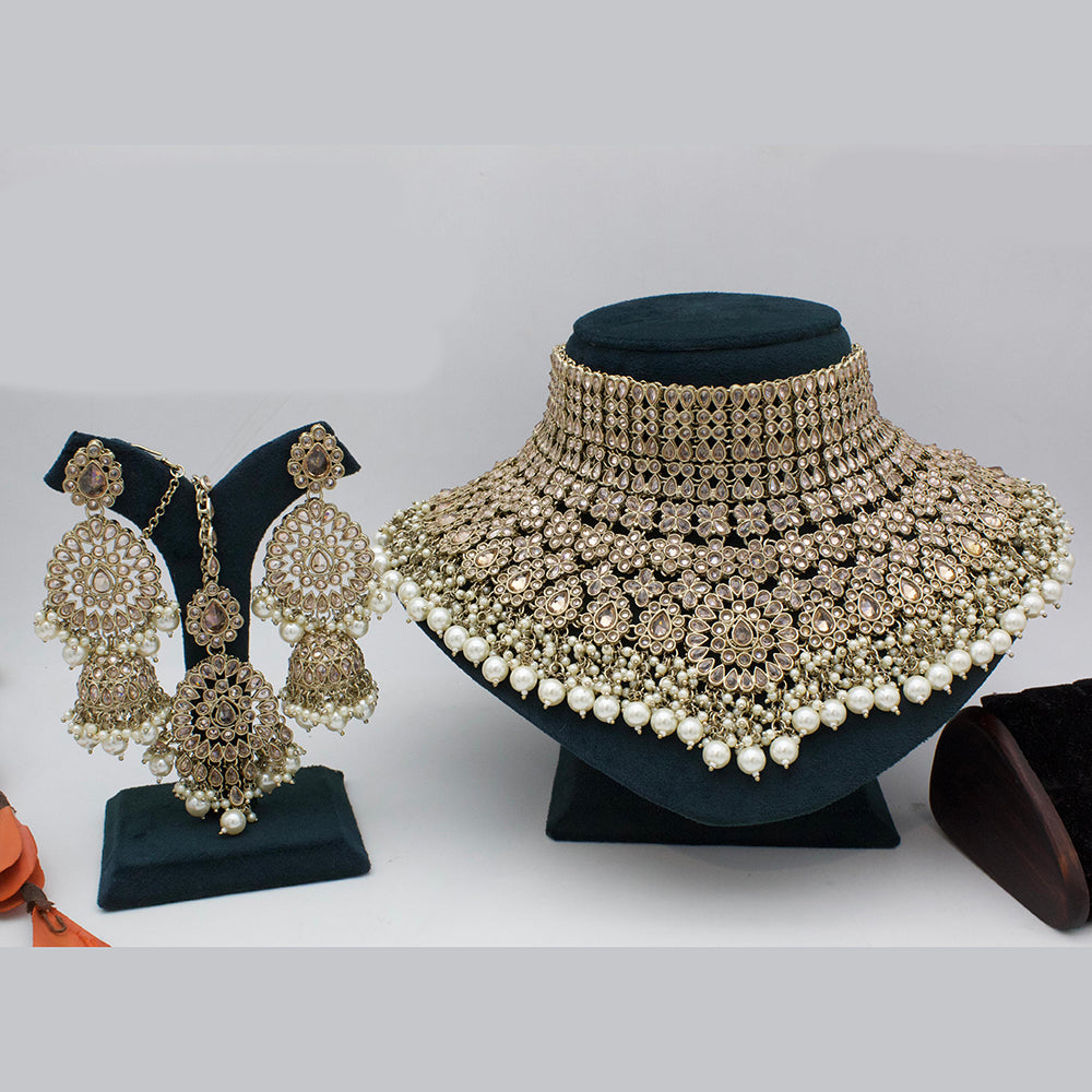 India Art Kundan Stone And Beads Necklace Set