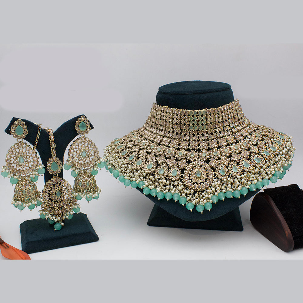 India Art Kundan Stone And Beads Necklace Set
