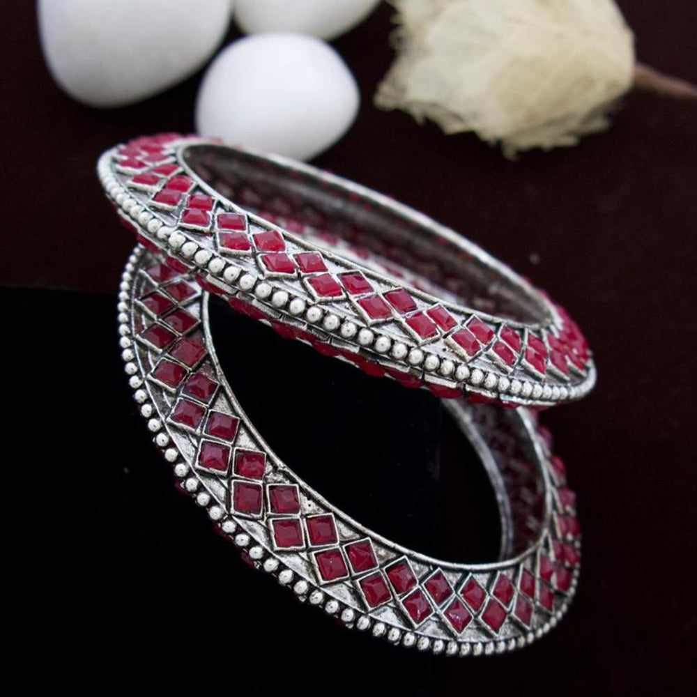 India Art Oxidised Pota Stone Bangles