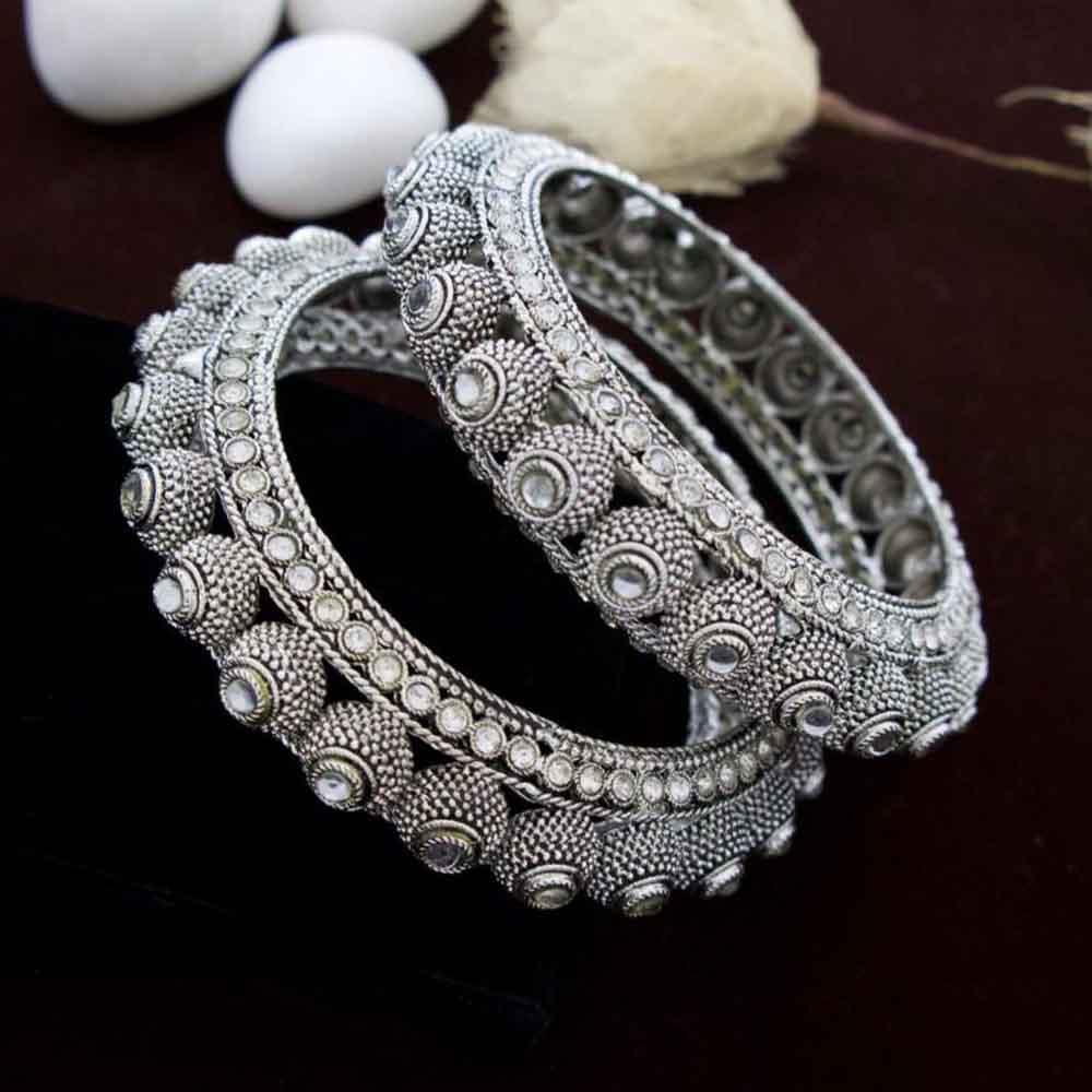 India Art Oxidised Pota Stone Bangles