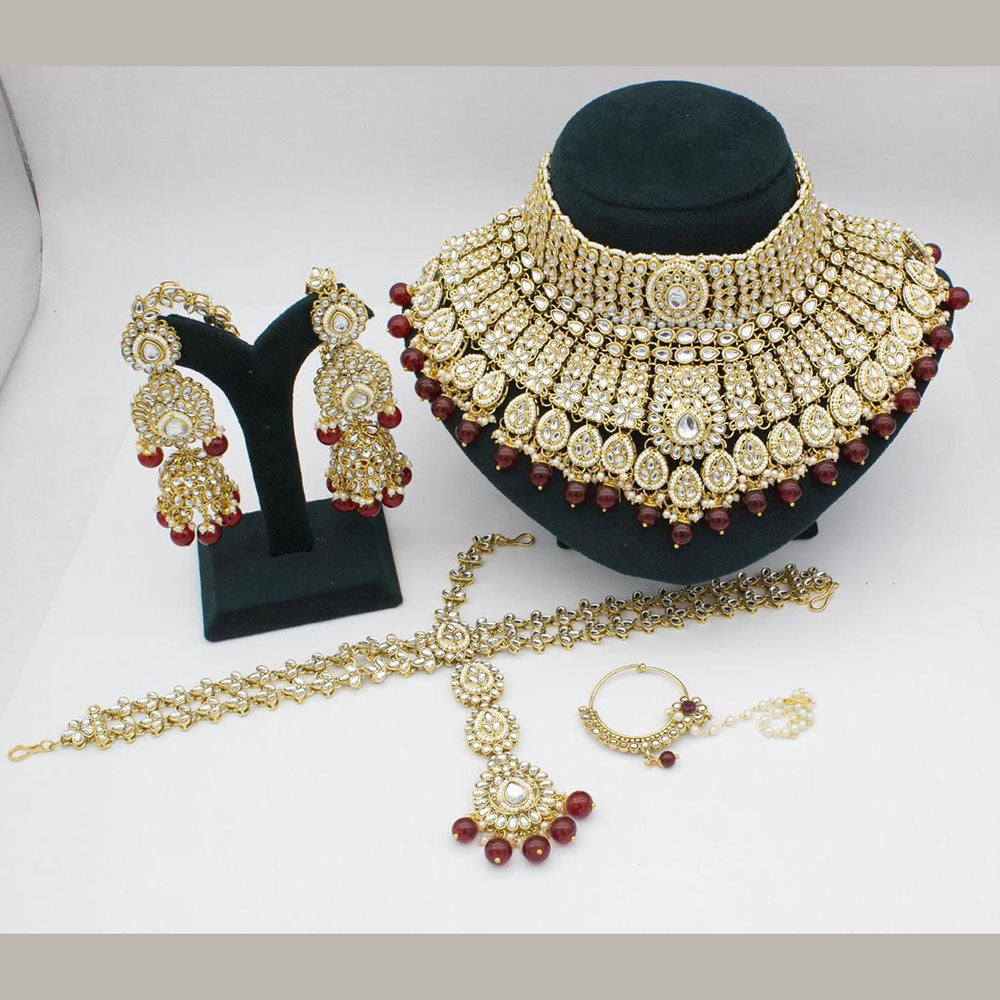 India Art Ethnic Glam Kundan And Pearl Choker Necklace Set