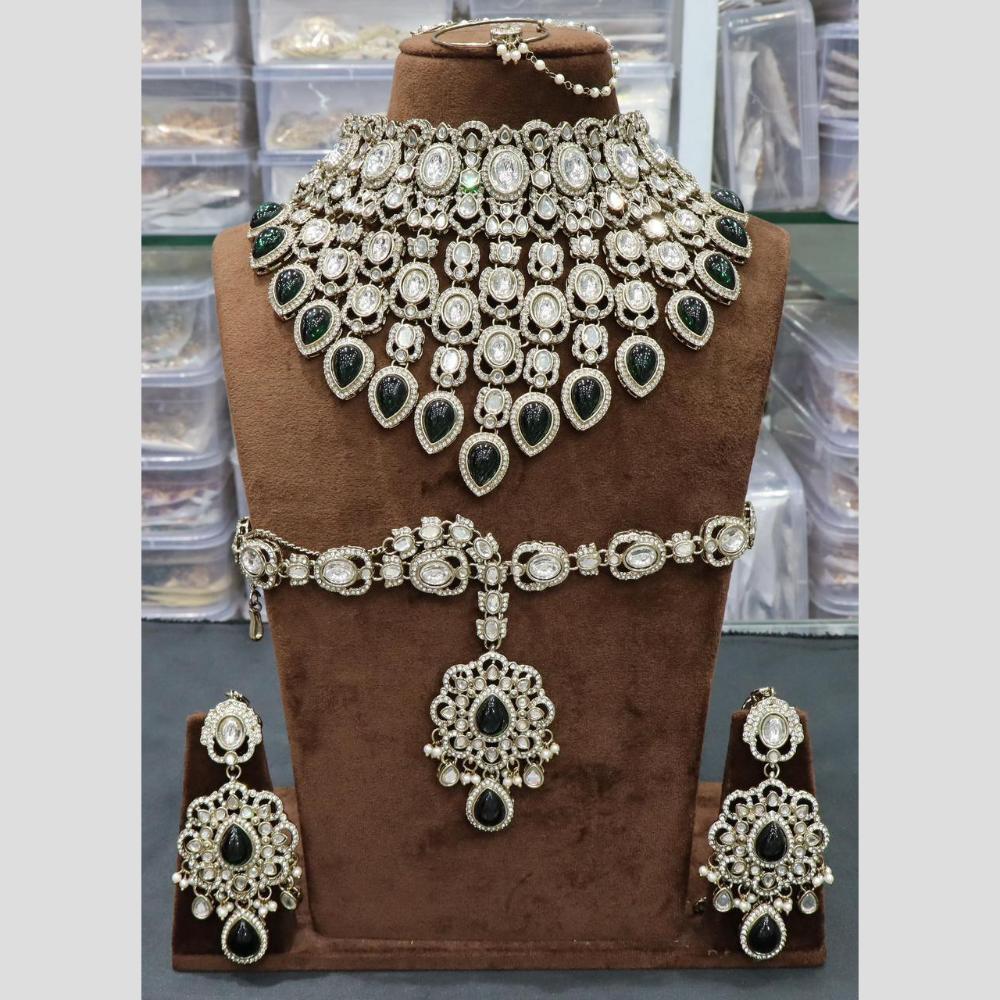 Sai Fashion Designer Kundan And Beads Semi-Bridal Necklace Set