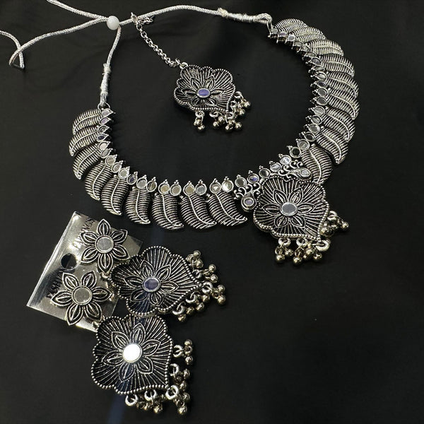 Pooja Bangles Oxidised Plated Necklace Set