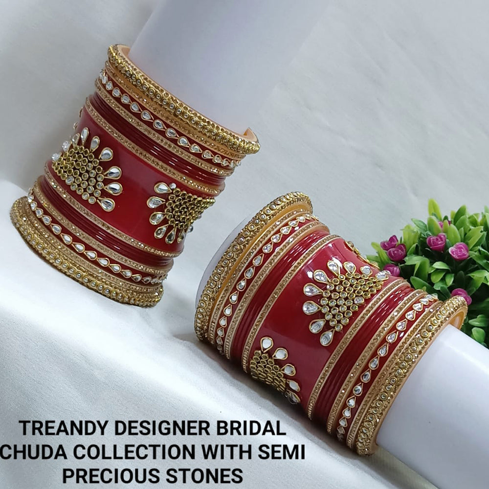 Pooja Bangles Gold Plated Bridal Bangle Set