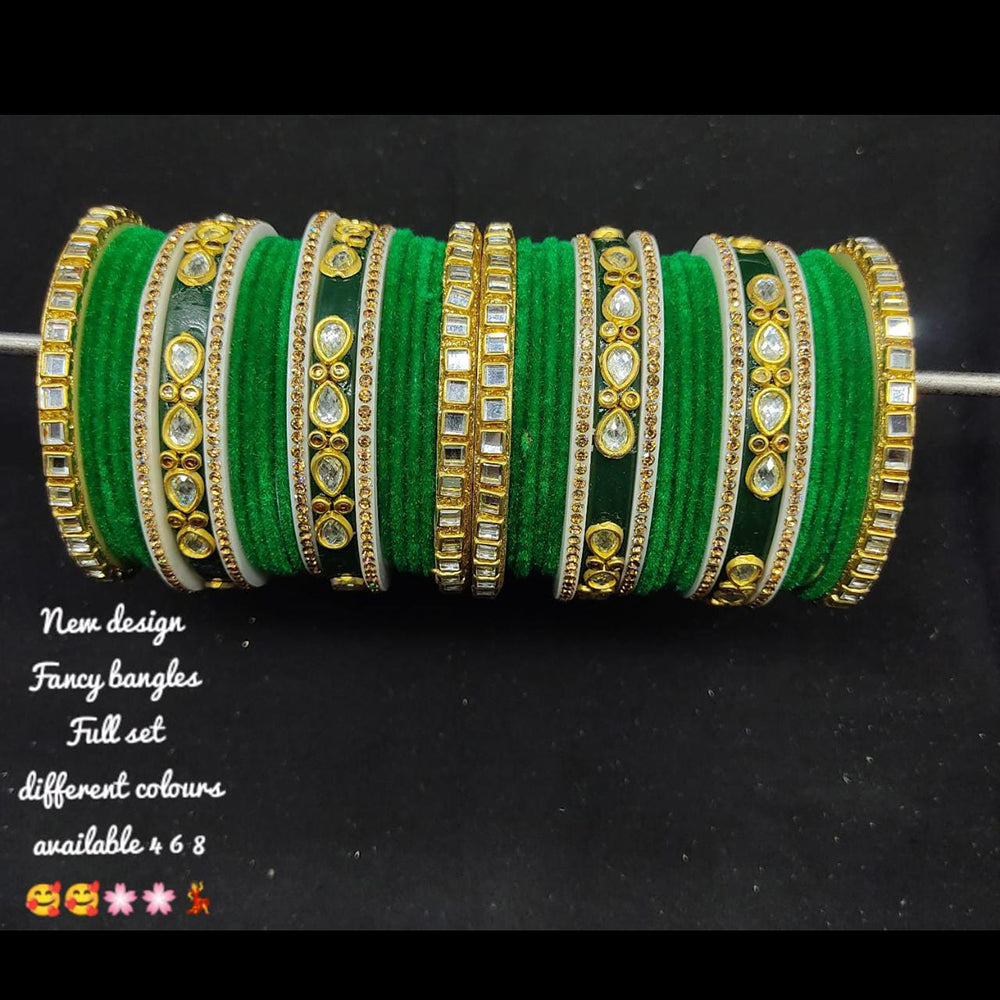Pooja Bangles Gold Plated Velvet Bangles Set