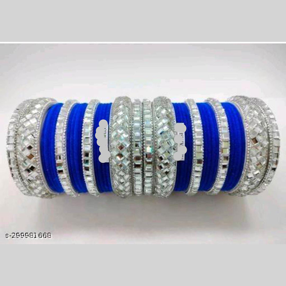 Pooja Bangles Silver Plated Velvet Bangles Set