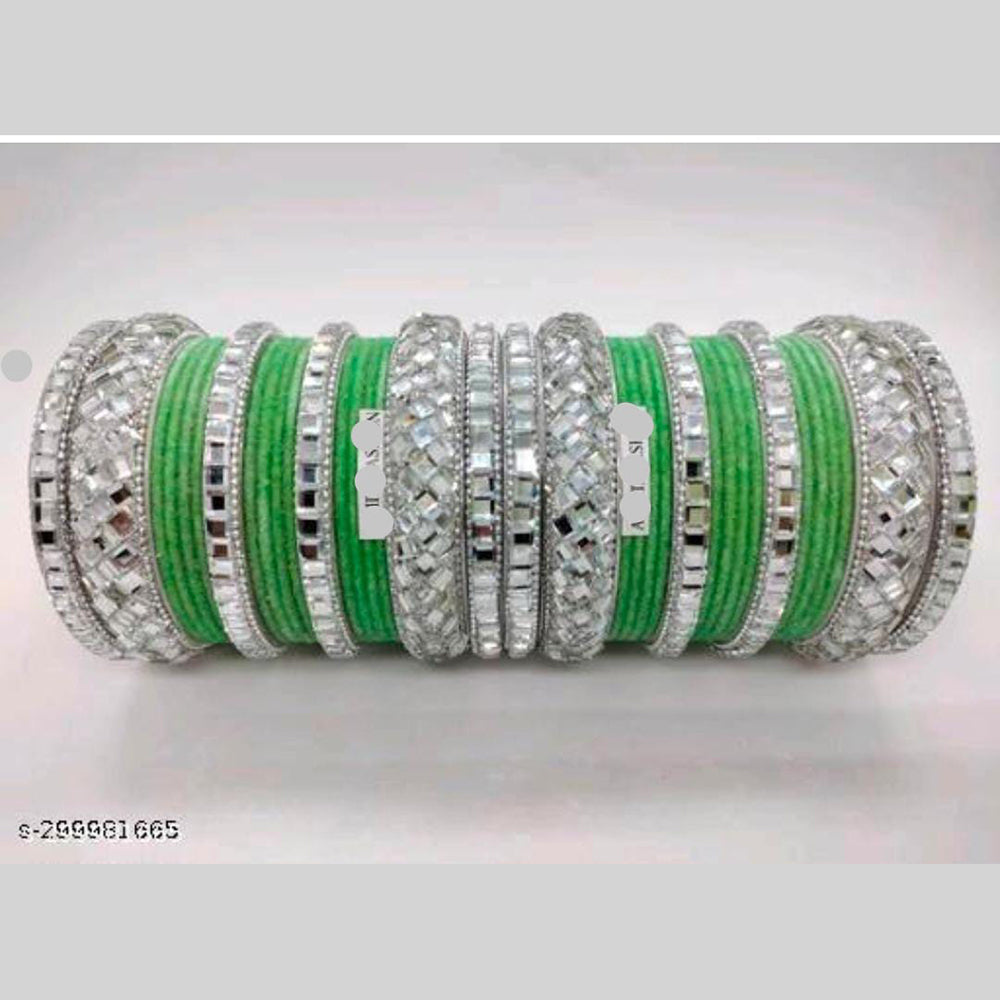 Pooja Bangles Silver Plated Velvet Bangles Set