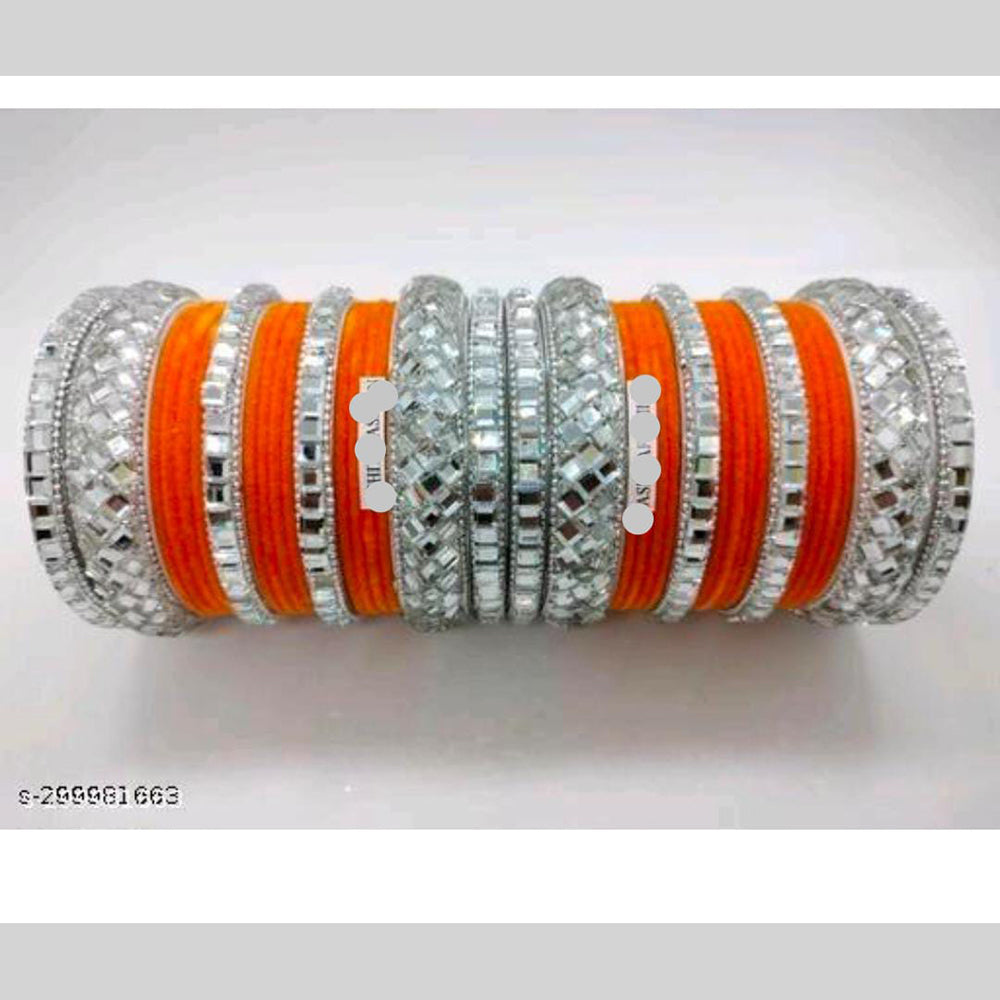 Pooja Bangles Silver Plated Velvet Bangles Set