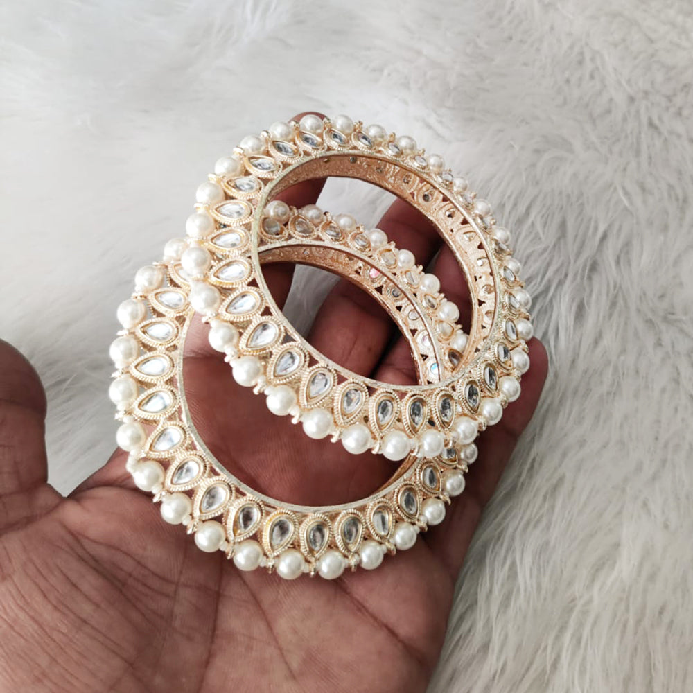 Pooja Bangles Gold Plated Pearl Bangles Set – JewelEMarket