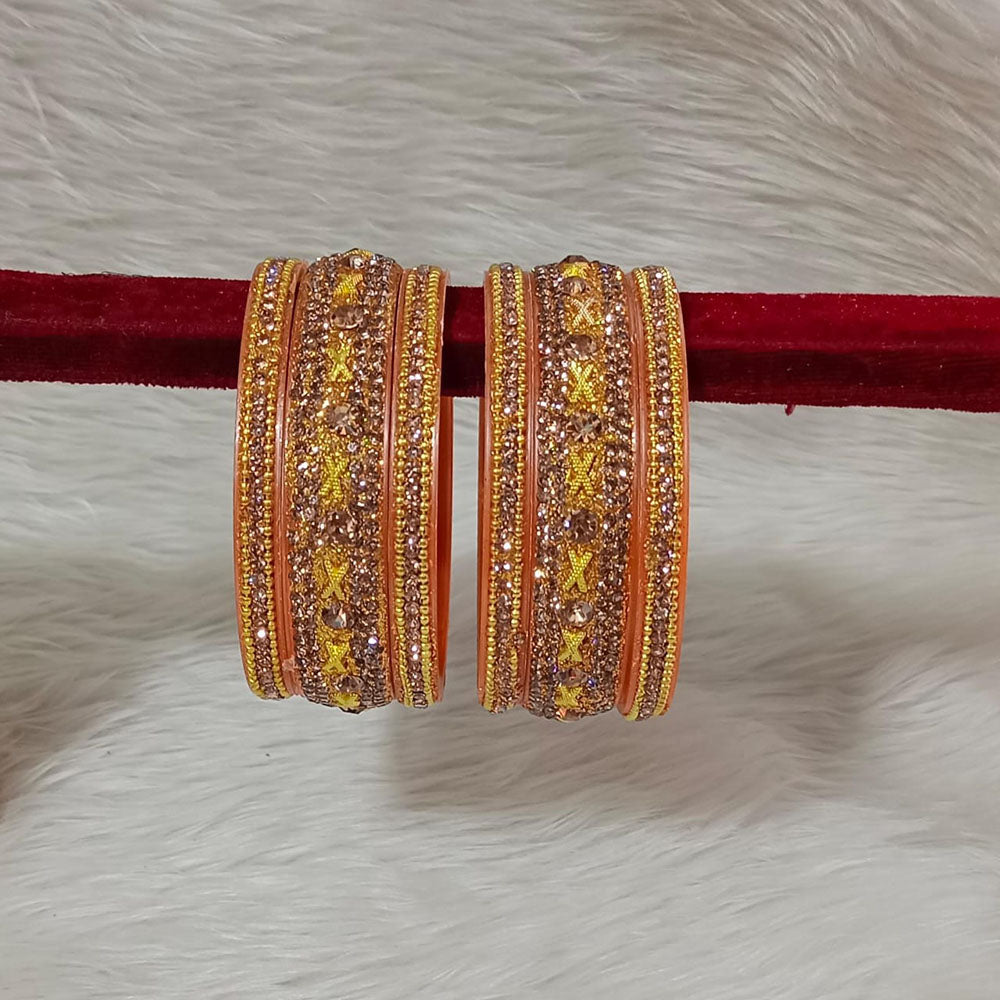 Pooja Bangles Gold Plated Austrian Stone Bangles Set